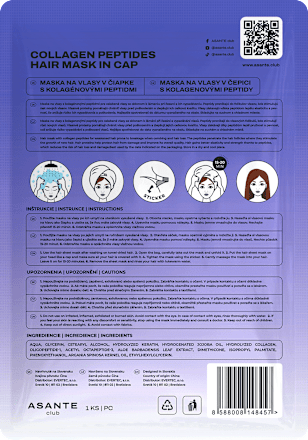 Maska na vlasy v čiapke COLLAGEN PEPTIDES ASANTE
