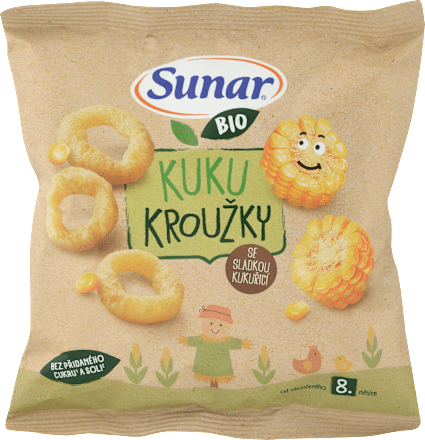 BIO chrumky - Kukuričné Krúžky Sunar