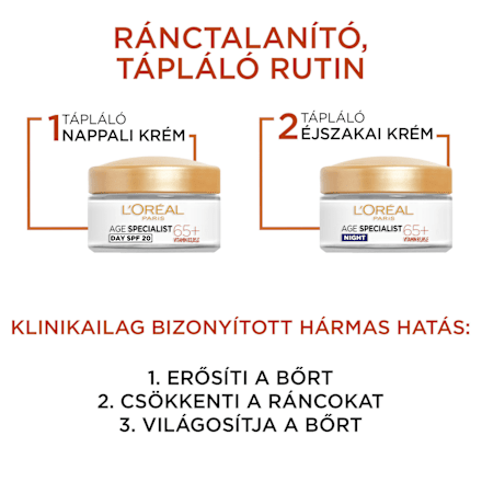 Ránctalanító tápláló nappali arcápoló paris age specialist 65+ L'ORÉAL PARiS