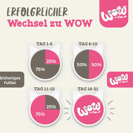 Nassfutter Katze mit Huhn, Lachs, Rind & Pute, Premium Paté Adult Multipack (6x125 g) WOW