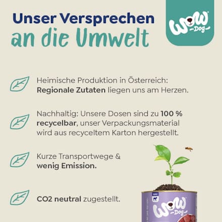 Nassfutter Hund 100% Gemüse & Obst WOW