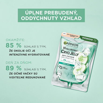 Hydratačná gélová pleťová maska Hyaluronic CryoJelly  GARNIER SKIN NATURALS