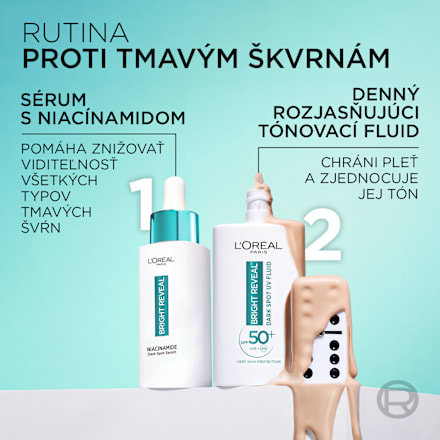 Denný pleťový UV fluid proti tmavým škvrnám Bright Reveal Tinted Glow SPF 50 - Pearl L'ORÉAL PARiS