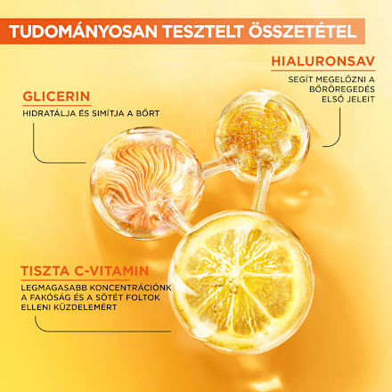 Arcápoló éjszakai szérum 10% tiszta C vitaminnal és hiauronsavval GARNIER SKIN NATURALS