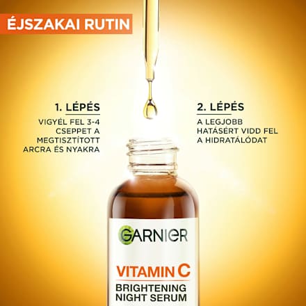 Arcápoló éjszakai szérum 10% tiszta C vitaminnal és hiauronsavval GARNIER SKIN NATURALS