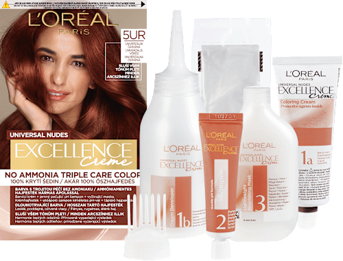 Tartós hajfesték, univerzális vörös 5UR L'ORÉAL PARiS EXCELLENCE Creme
