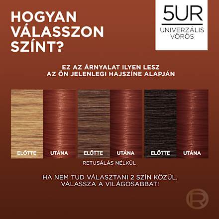 Tartós hajfesték, univerzális vörös 5UR L'ORÉAL PARiS EXCELLENCE Creme