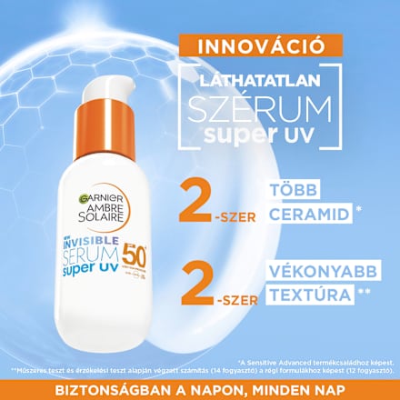 Fényvédő arcszérum SPF50+ Invisible Garnier Ambre Solaire