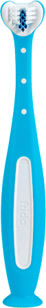 Trikotna otroška zobna ščetka - modra frida baby
