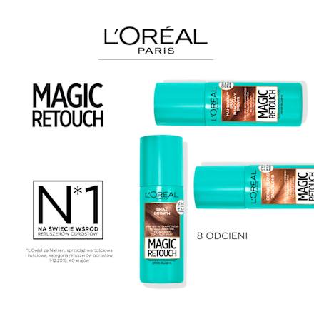 Spray do retuszu odrostów, chłodny brąz L'ORÉAL PARiS MAGIC RETOUCH