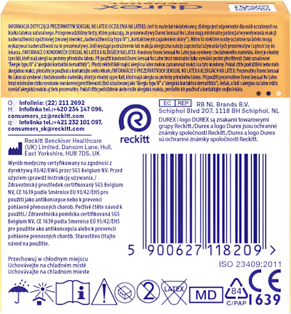 Prezerwatywy Sensual No Latex, nielateksowe Durex