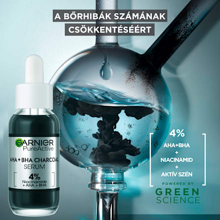 Pure Active arcszérum AHA+BHA+Niacinamid + Aktiv szén GARNIER PureActive