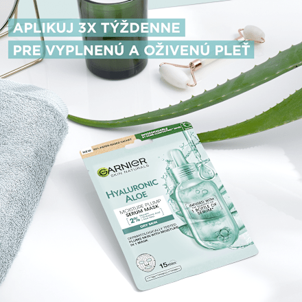 Intenzívne zvlhčujúca textilná pleťová maska Hyaluronic Aloe Serum GARNIER SKIN NATURALS