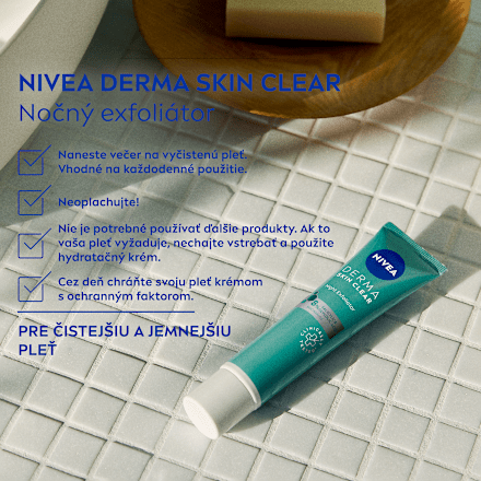 Nočný exfoliačný peeling Derma Skin Clear NIVEA