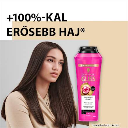 Hajregeneráló sampon Supreme Length, hosszú, sérülékeny hajra Schwarzkopf GLISS