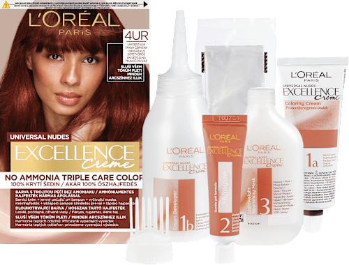 Tartós hajfesték, univerzális sötétvörös 4UR L'ORÉAL PARiS EXCELLENCE Creme