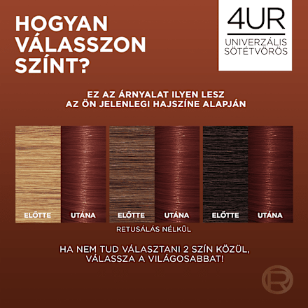 Tartós hajfesték, univerzális sötétvörös 4UR L'ORÉAL PARiS EXCELLENCE Creme