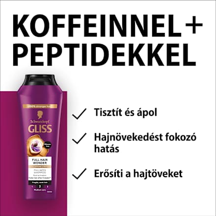 Sampon Full Hair Wonder, töredező és gyenge hajra Schwarzkopf GLISS