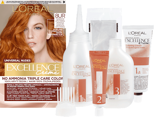 Tartós hajfesték, világos réz 8UR L'ORÉAL PARiS EXCELLENCE Creme