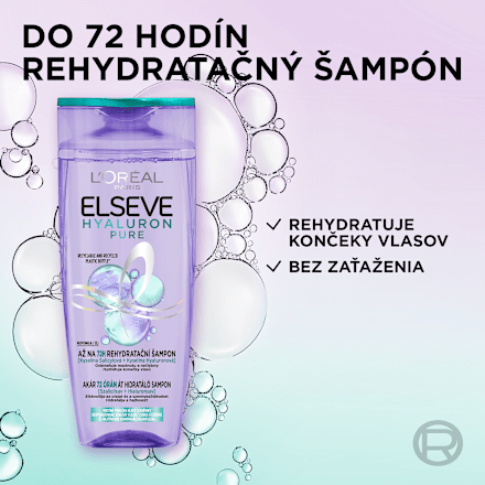 Rehydratačný šampón na vlasy Hyaluron Pure 72H L'ORÉAL PARiS ELSEVE