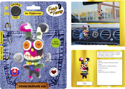 Vôňa do auta DENIM #18 zajac Fresh and Funny