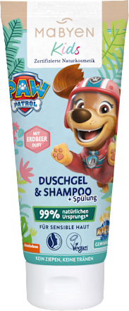 Sprchovací gél, šampón a balzam na vlasy Paw Patrol 3v1 - jahodová vôňa Mabyen