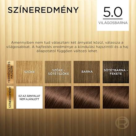 Tartós hajfesték, világosbarna 5.0 L'ORÉAL PARiS PRÉFÉRENCE
