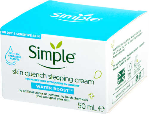 Water Boost skin quench noćna krema za lice Simple