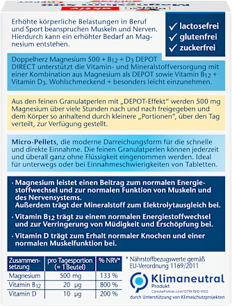 Magnesium 500 +B12 +D3 Doppelherz