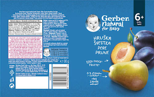 příkrm v sáčku hruška, švestka Gerber Natural