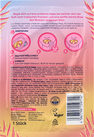 Хидрогелна маска за устни Tropical Love Плодове Balea