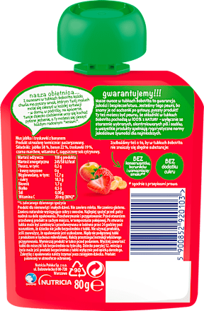 Mus jabłko truskawka banan po 6 miesiącu  Bobovita