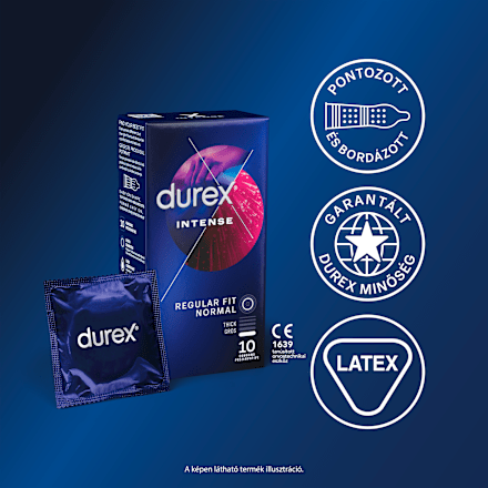 Óvszer Intense Orgasmic, bordázott és pontozott  Durex