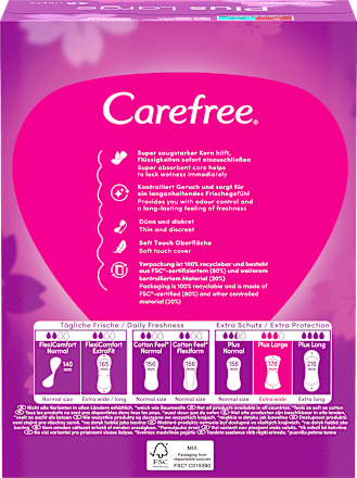 Wkładki higieniczne Plus Large Light Scent Carefree