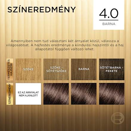 Tartós hajfesték, barna 4.0 L'ORÉAL PARiS PRÉFÉRENCE