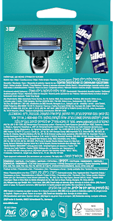 Maszynka do golenia z wymiennymi ostrzam Mach3 Manual + 2 wkłady Gillette
