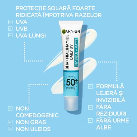 Cremă fluidă invizibilă anti-imperfecțiuni cu SPF 50+ GARNIER PureActive