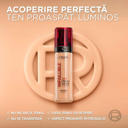 Infaillible 32H Fresh Wear fond de ten 130 True Beige L'ORÉAL PARiS