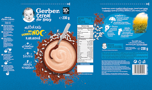 Cereal mléčná kaše kakaová na dobrou noc Gerber Cereal