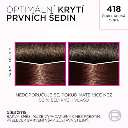 barva na vlasy 418 Čokoládová moka L'ORÉAL PARiS CASTING Crème Gloss