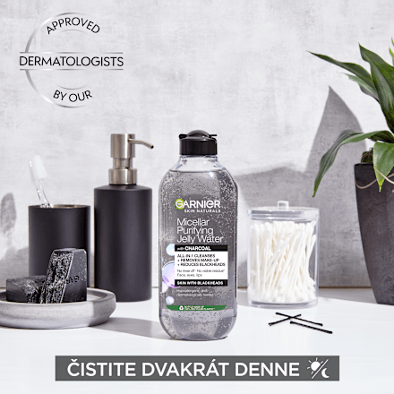 Čistiaca micelárna pleťová voda Jelly Charcoal GARNIER SKIN NATURALS