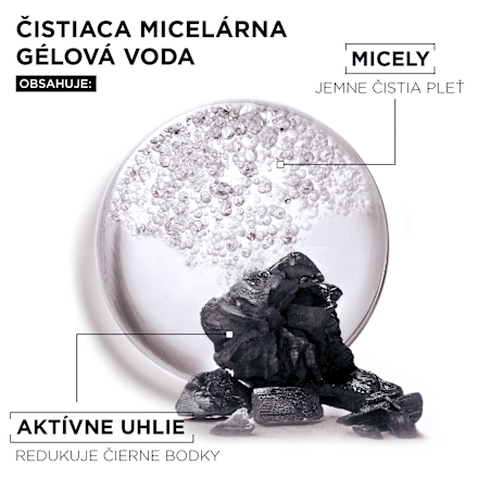 Čistiaca micelárna pleťová voda Jelly Charcoal GARNIER SKIN NATURALS