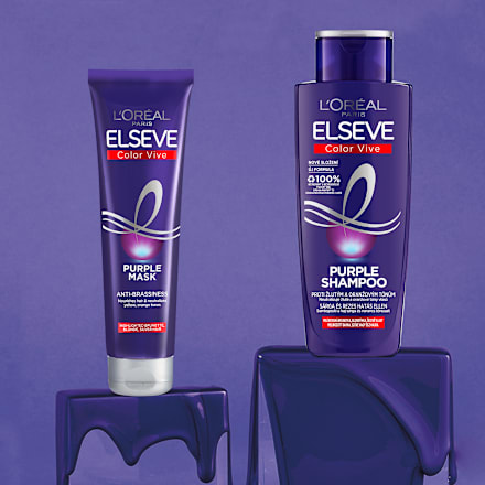 Maska na vlasy pre melírované hnedé, blond a strieborné vlasy Color Vive Purple  L'ORÉAL PARiS ELSEVE