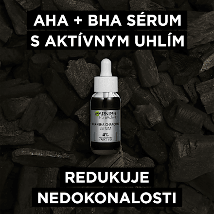 Pleťové sérum proti nedokonalostiam AHA + BHA Charcoal GARNIER PureActive