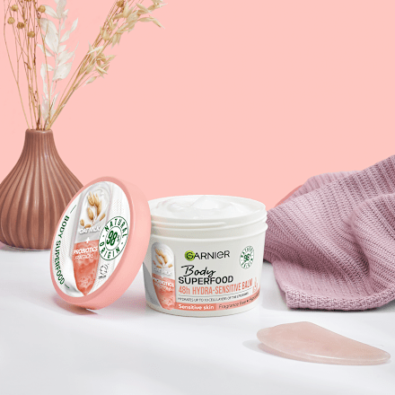 Hydratačný telový balzam Body Superfood 48h ovsené mlieko + probiotiká GARNIER Body
