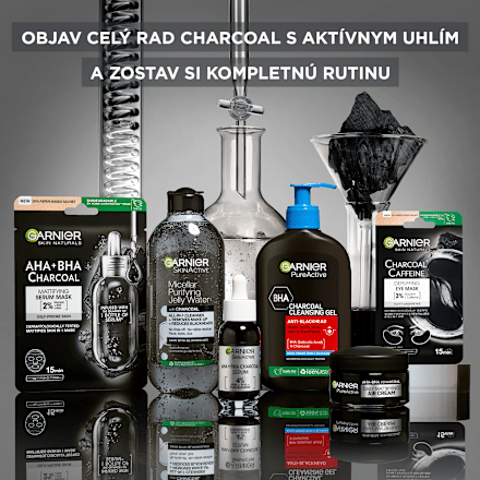 Gélové vankúšiky pod oči proti opuchom Charcoal Caffeine GARNIER SKIN NATURALS