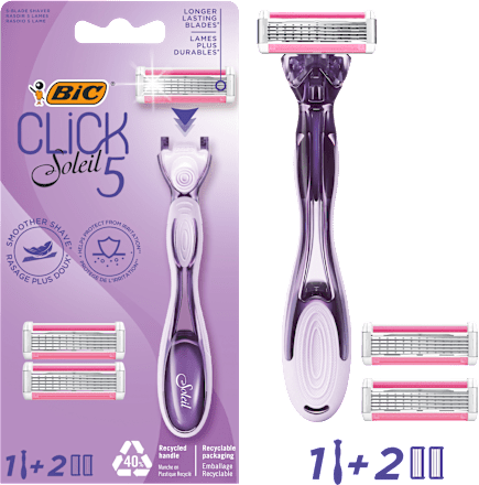 Dámsky holiaci strojček CLiCK Soleil 5 + 2 náhradné hlavice BIC
