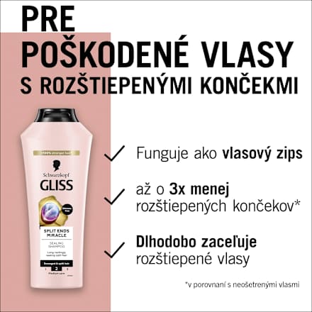 Šampón na rozštiepené končeky vlasov Split Ends Miracle Schwarzkopf GLISS