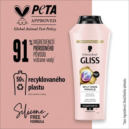 Šampón na rozštiepené končeky vlasov Split Ends Miracle Schwarzkopf GLISS