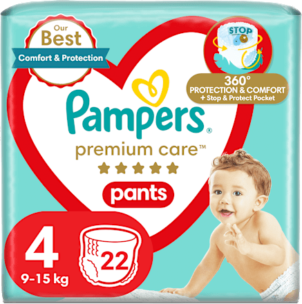 Pieluchomajtki Premium Care rozmiar 4, 9-15 kg Pampers